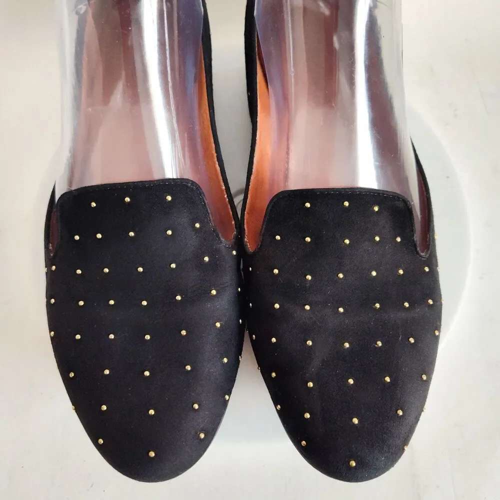 Madewell 1937 Teddy Loafers Women Size 7 Suede Comfortable Leather Flats Studded